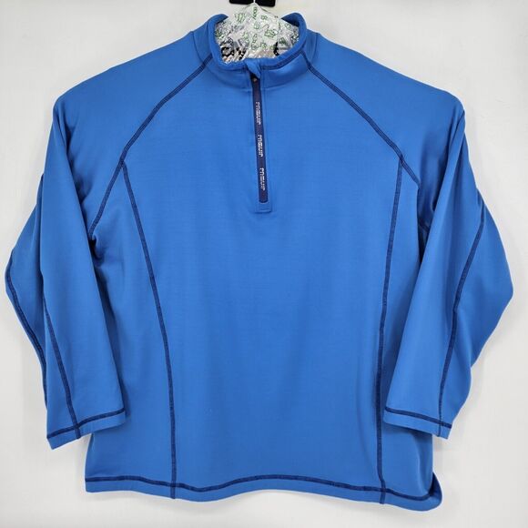Proquip Sweater Mens XXL Pullover Quarter Zip Golfer Long Sleeve Shirt Blue - Picture 1 of 13